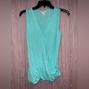 Old Navy Blue Wrap Ruched Tank Top